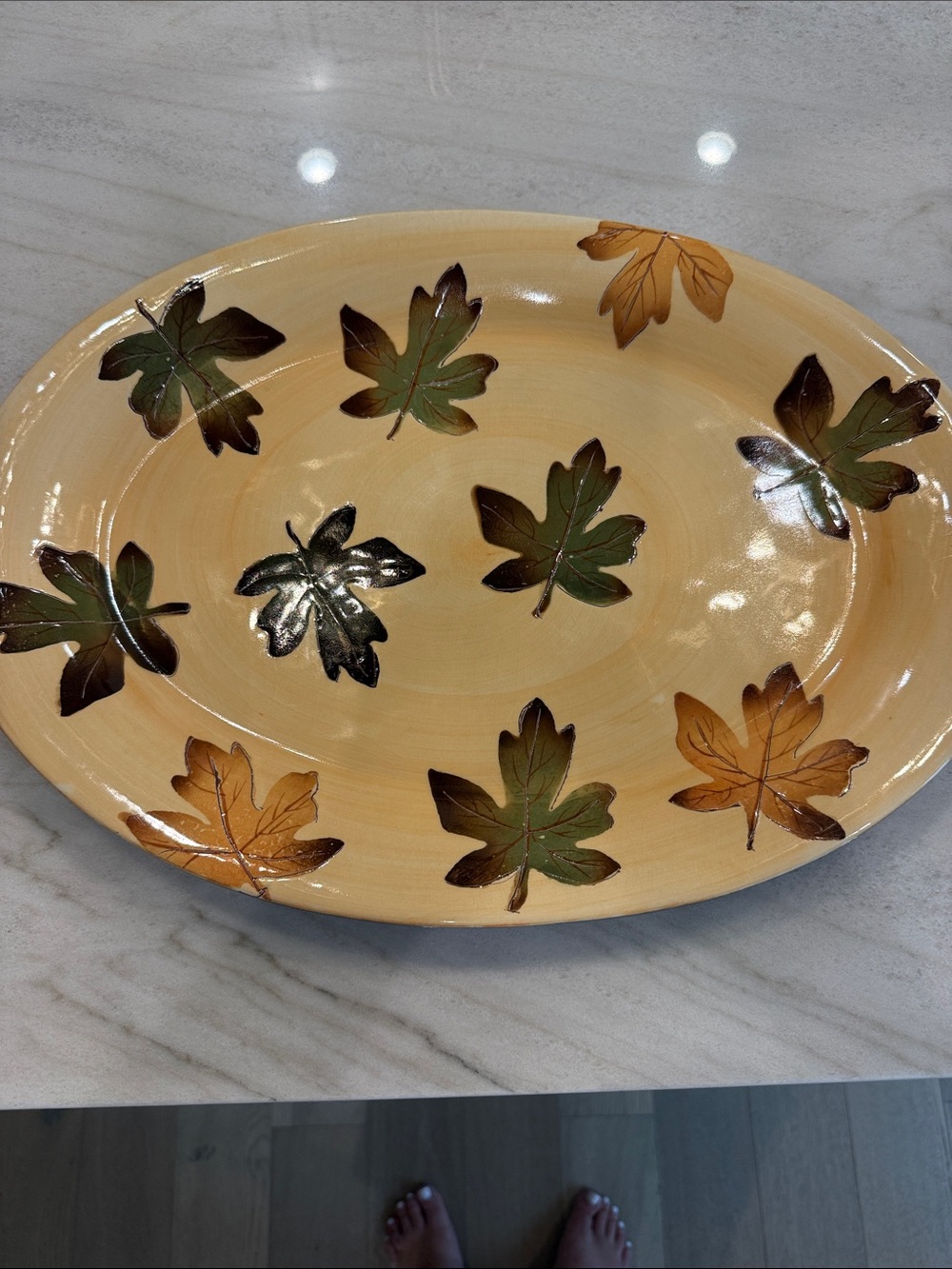 1990s vintage arts and crafts pottery barn, harvest platter